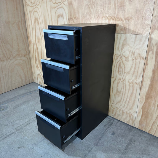 Black Pinnacle 4 Drawer Filing Cabinet