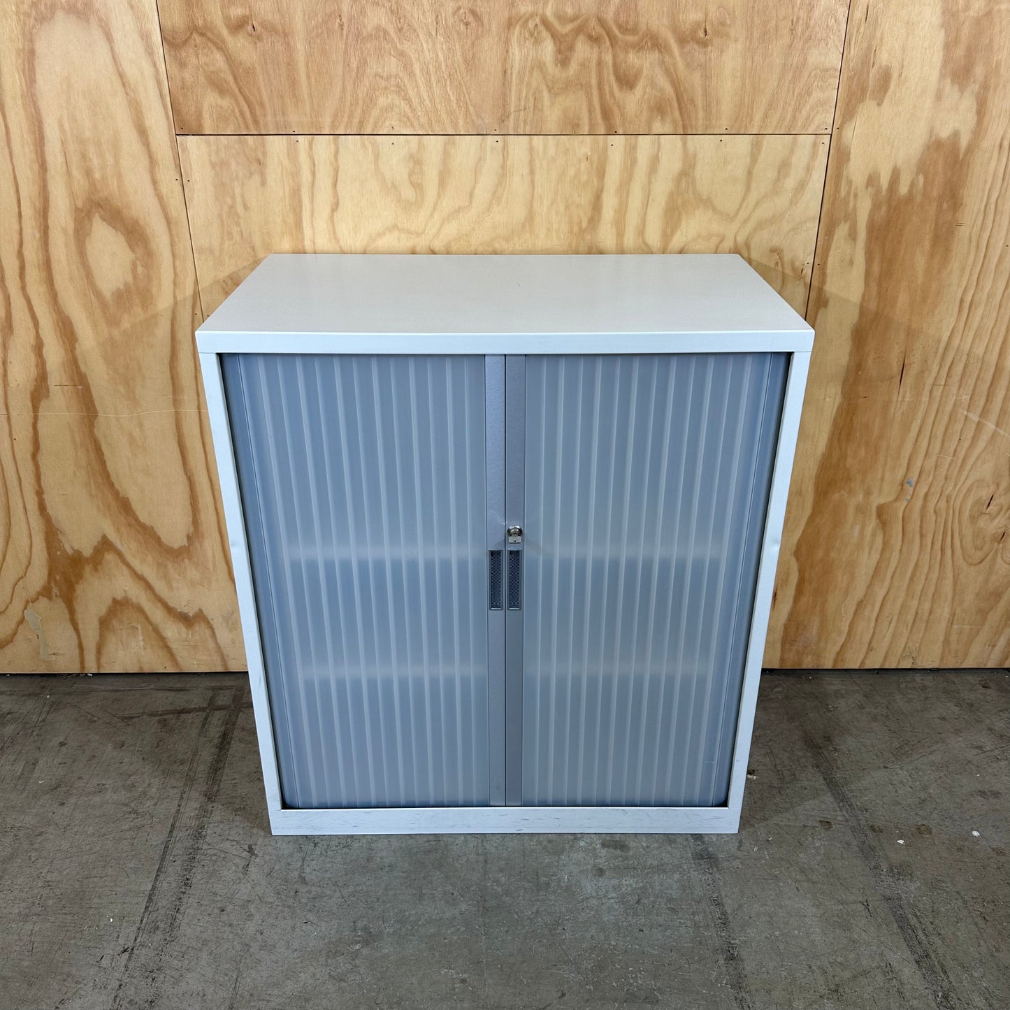 White Tambour Door Cabinet