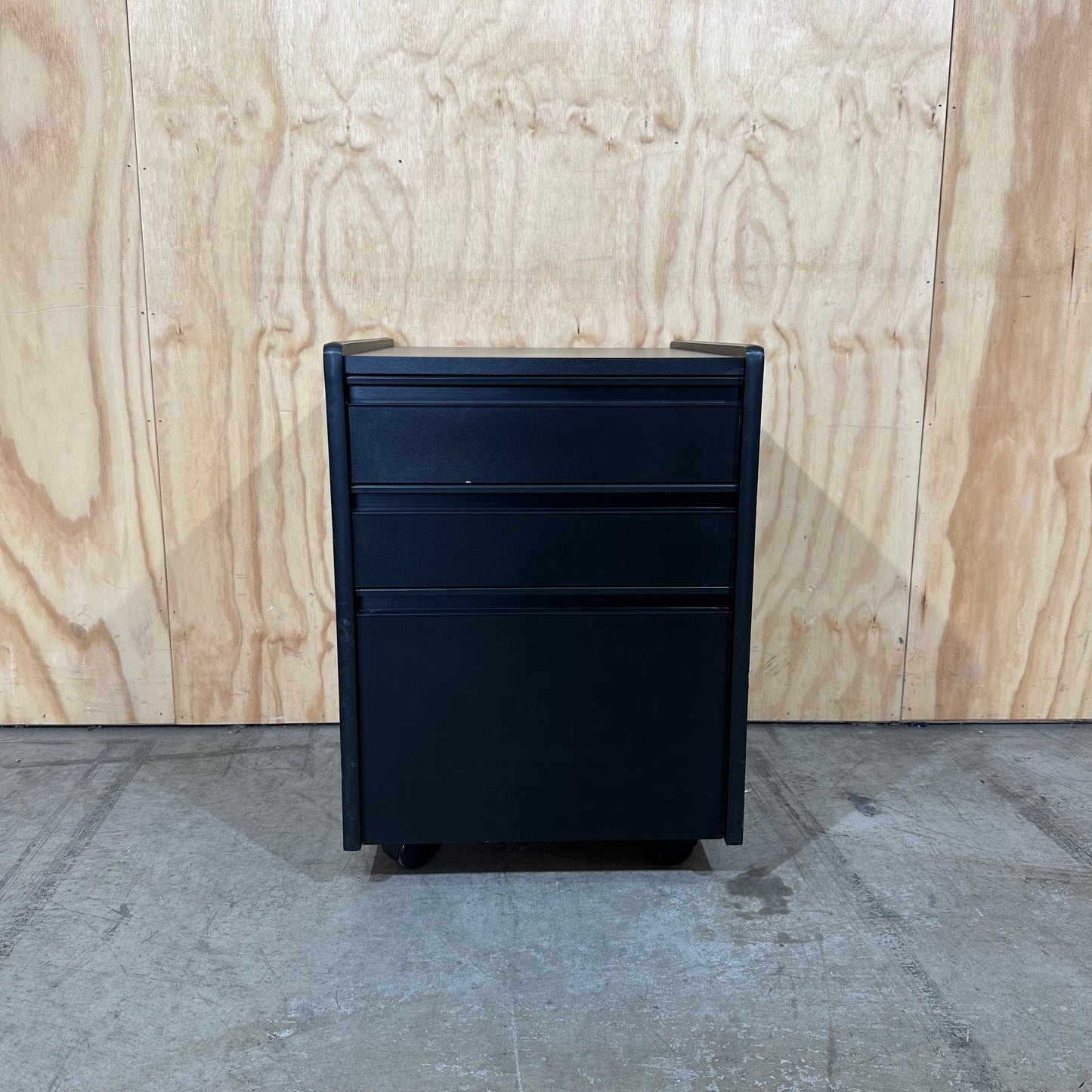 Black Three-Drawer Mobile Pedestal