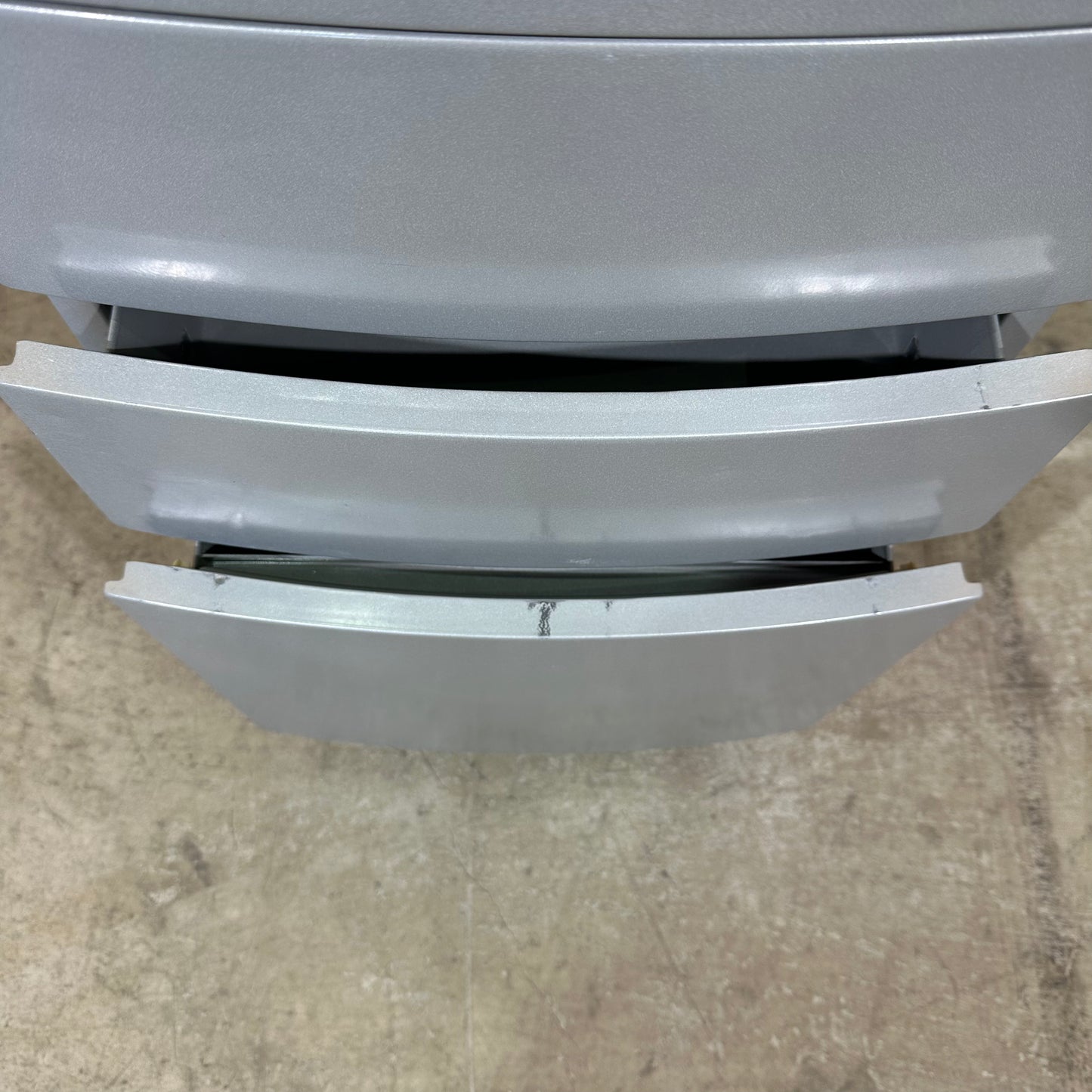 Curved Front Mobile Filing Pedestal in Silver Grey