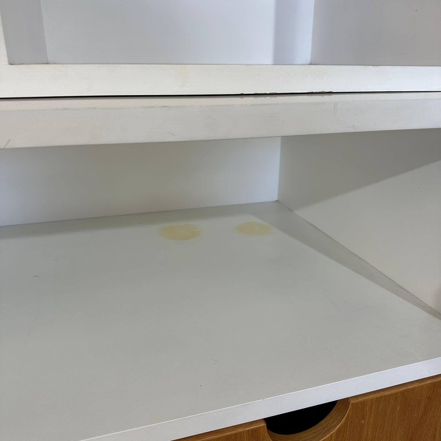 Large White/Timber Wall Unit on Wheels