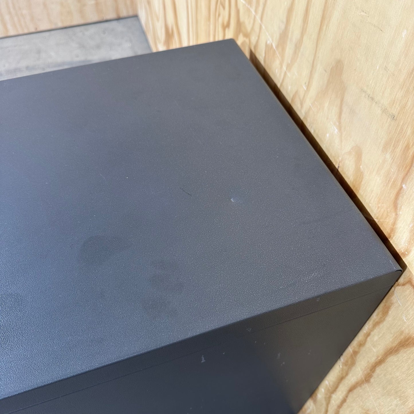 Dark Grey Metal Three Drawer Pedestal