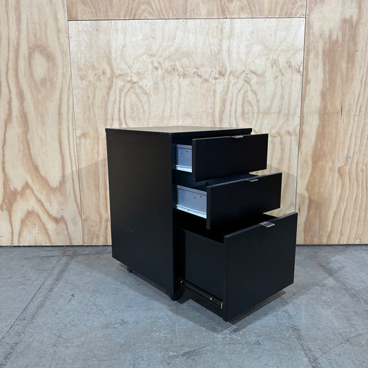 Black Pedestal with Chrome Handles