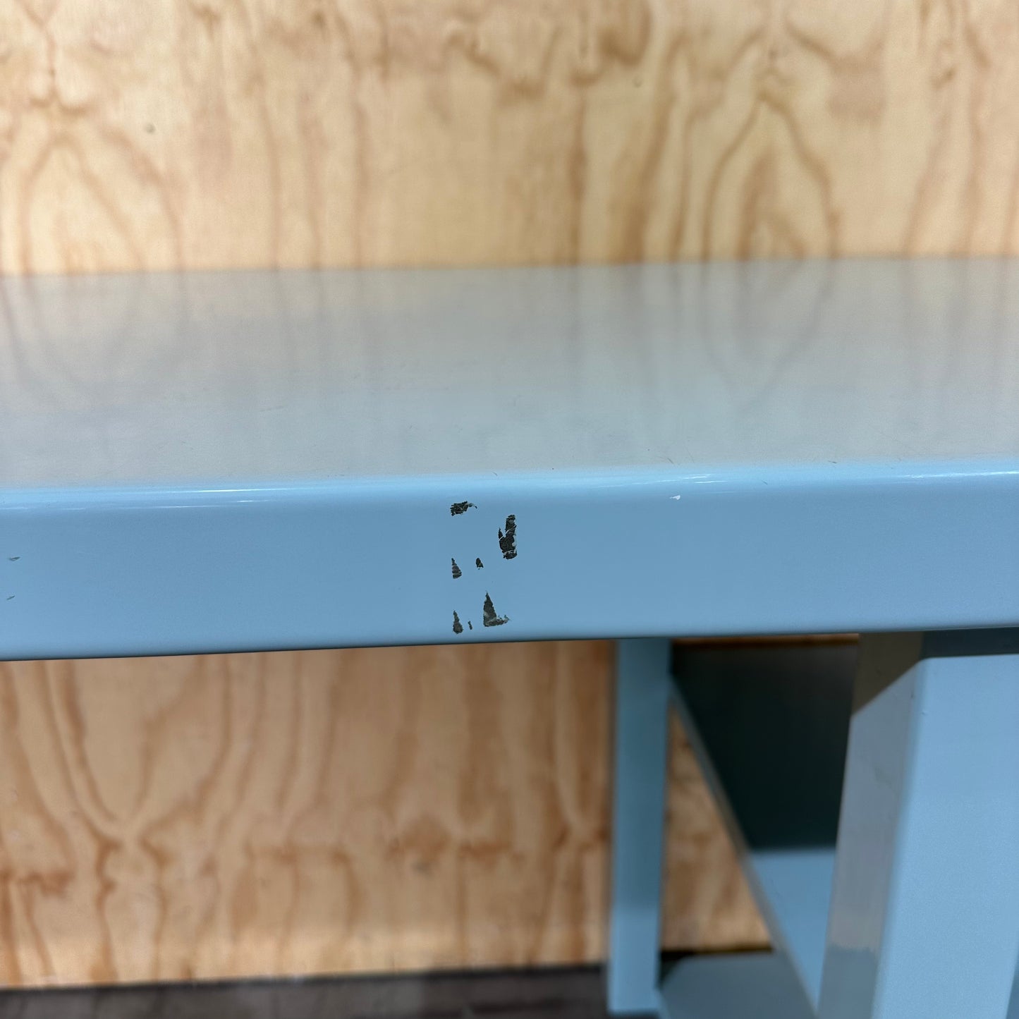 Teal Industrial Metal Work Desk