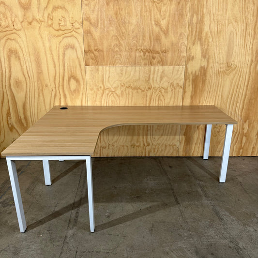 Wood Veneer L Shaped Desk