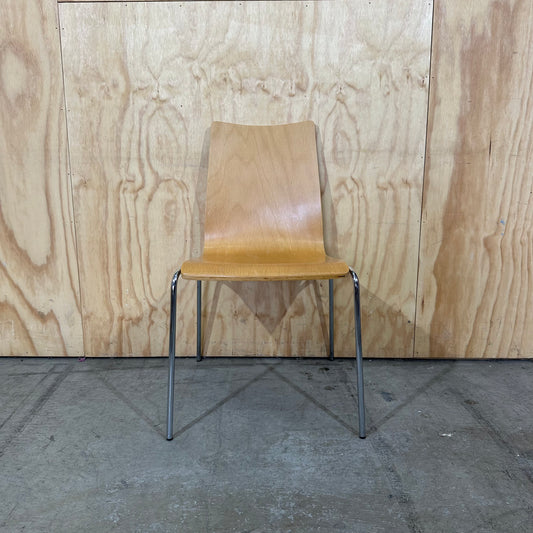 Wooden Chair with Chrome Legs