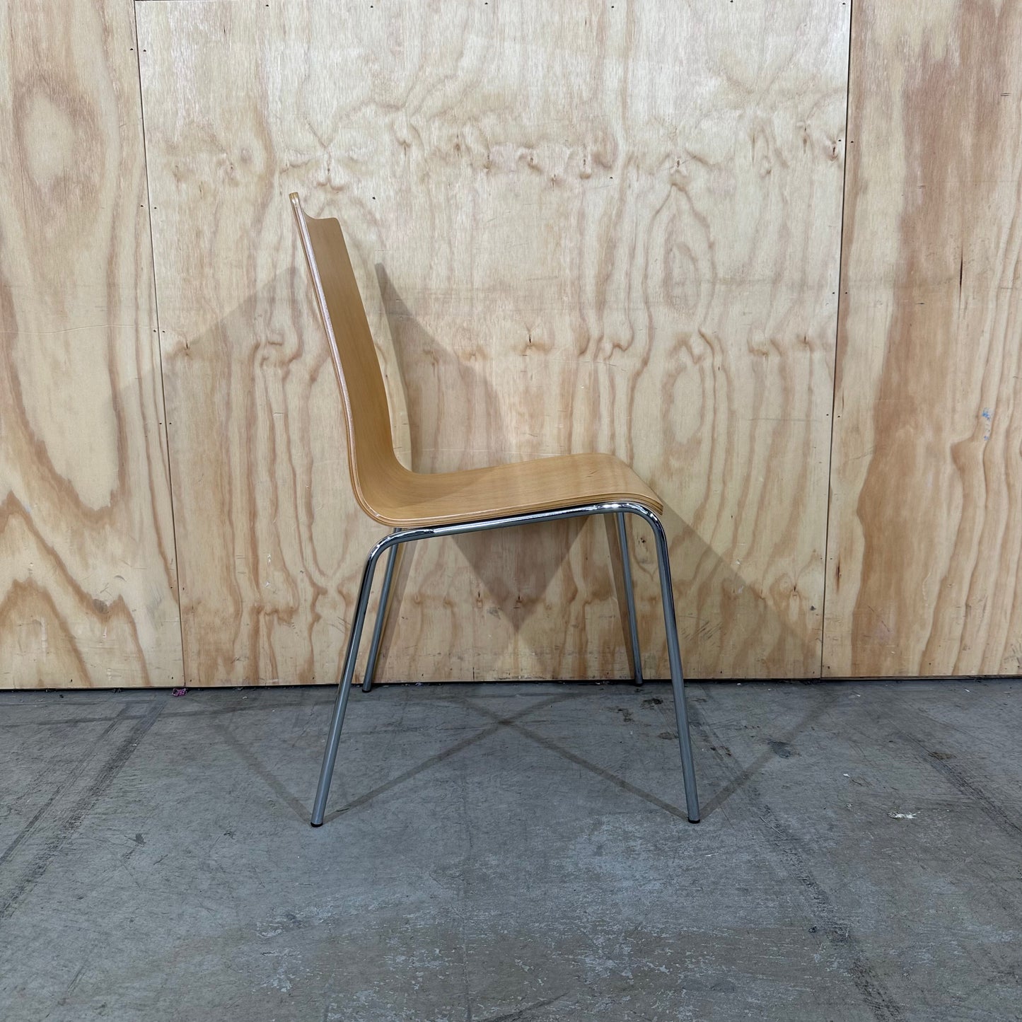 Wooden Chair with Chrome Legs