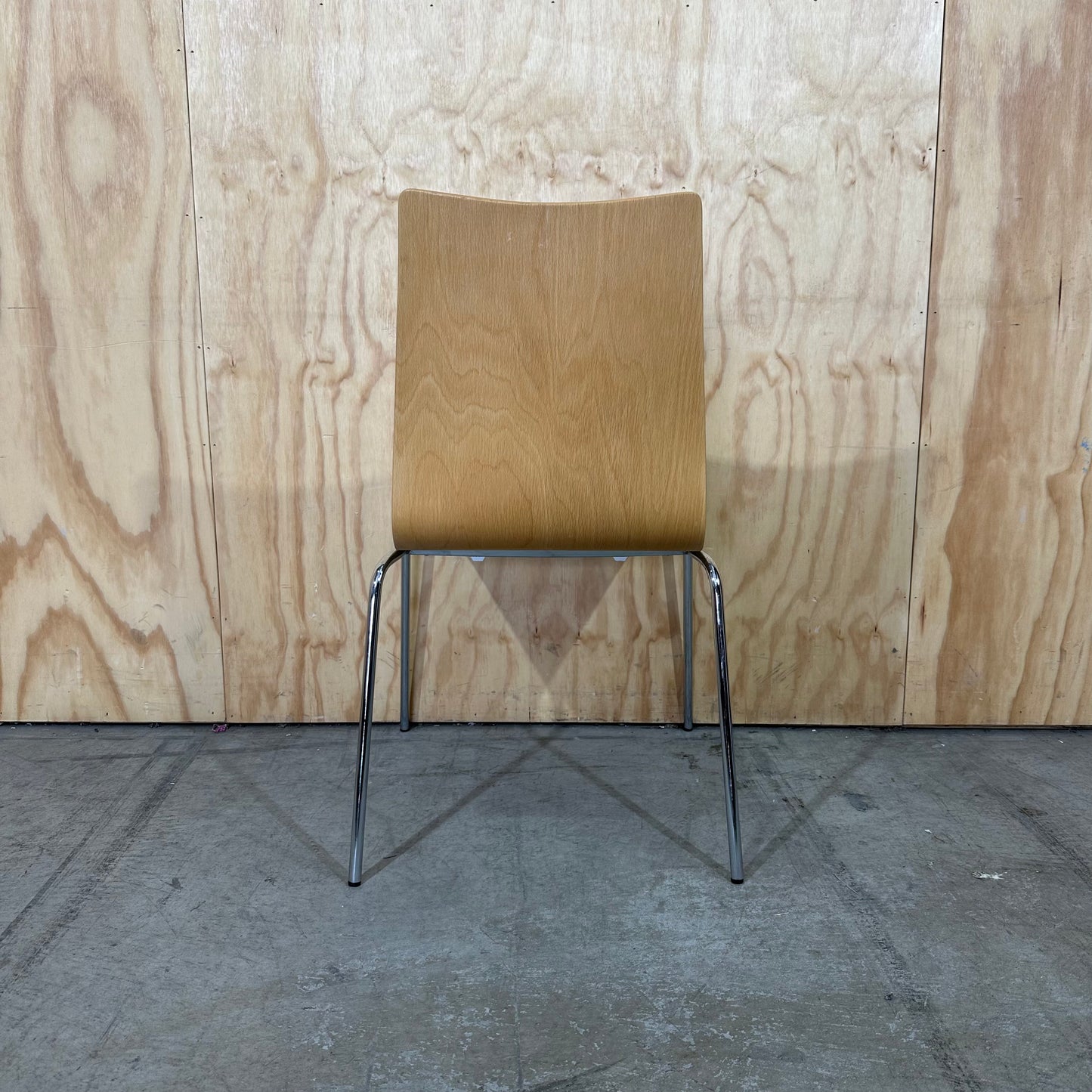 Wooden Chair with Chrome Legs