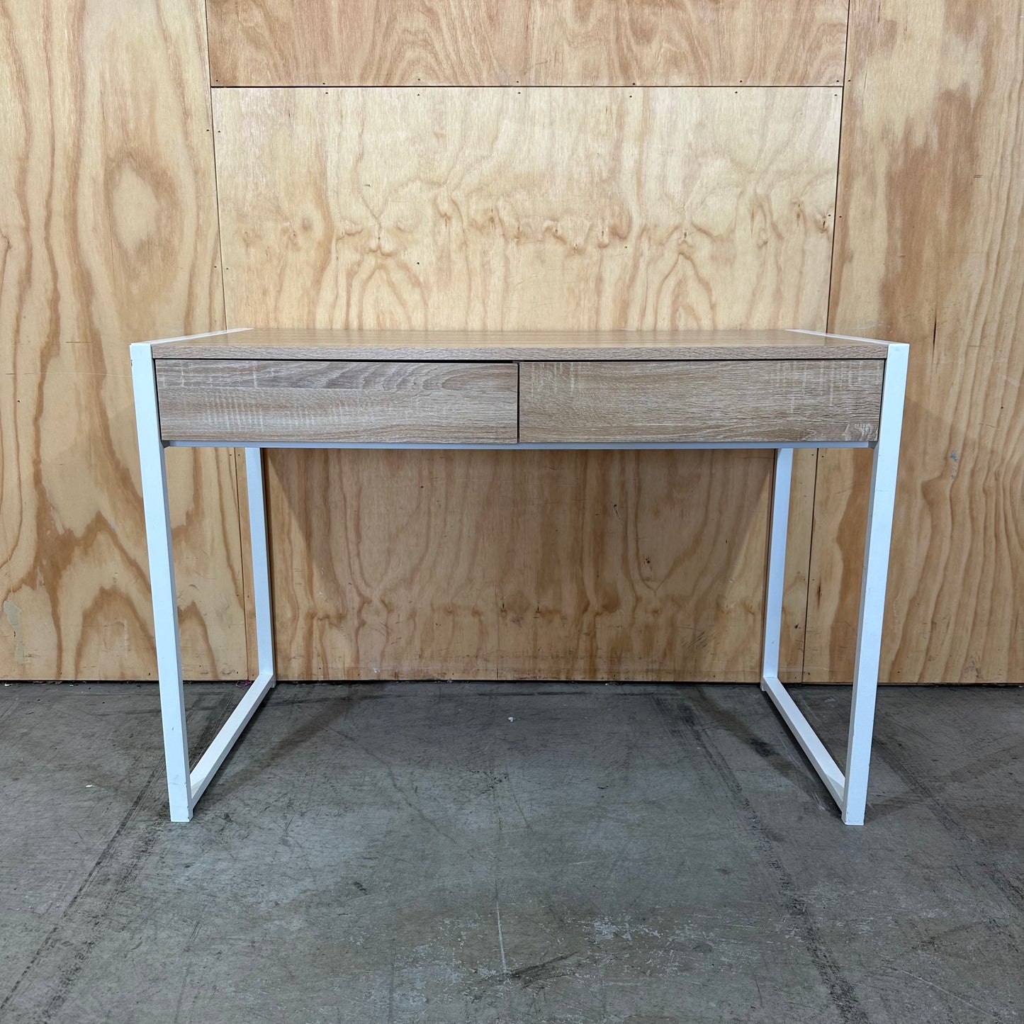 Wooden Veneer Desk with Drawers