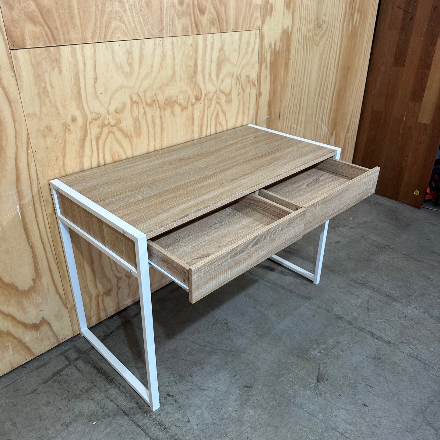 Wooden Veneer Desk with Drawers