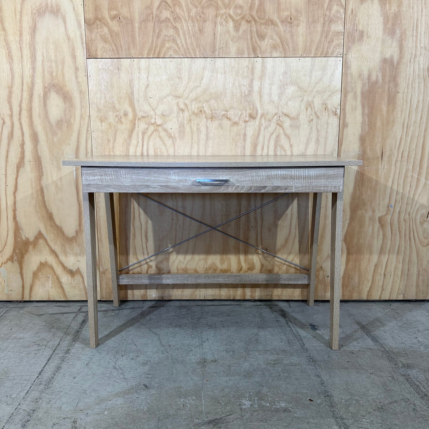 Light Oak Veneer Desk with Drawer