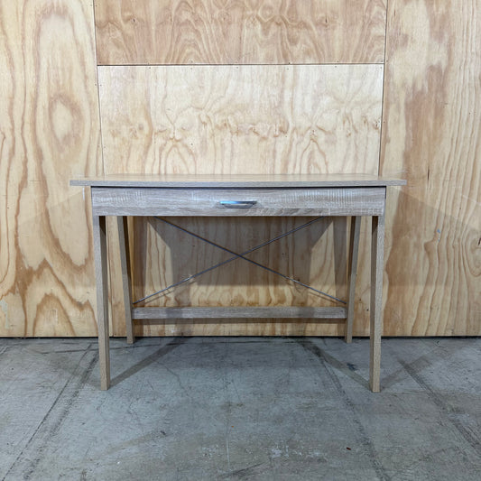 Light Oak Veneer Desk with Drawer