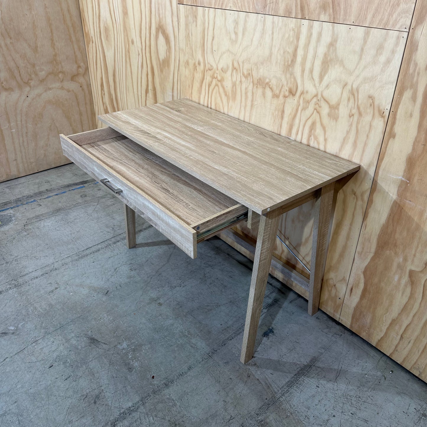 Light Oak Veneer Desk with Drawer