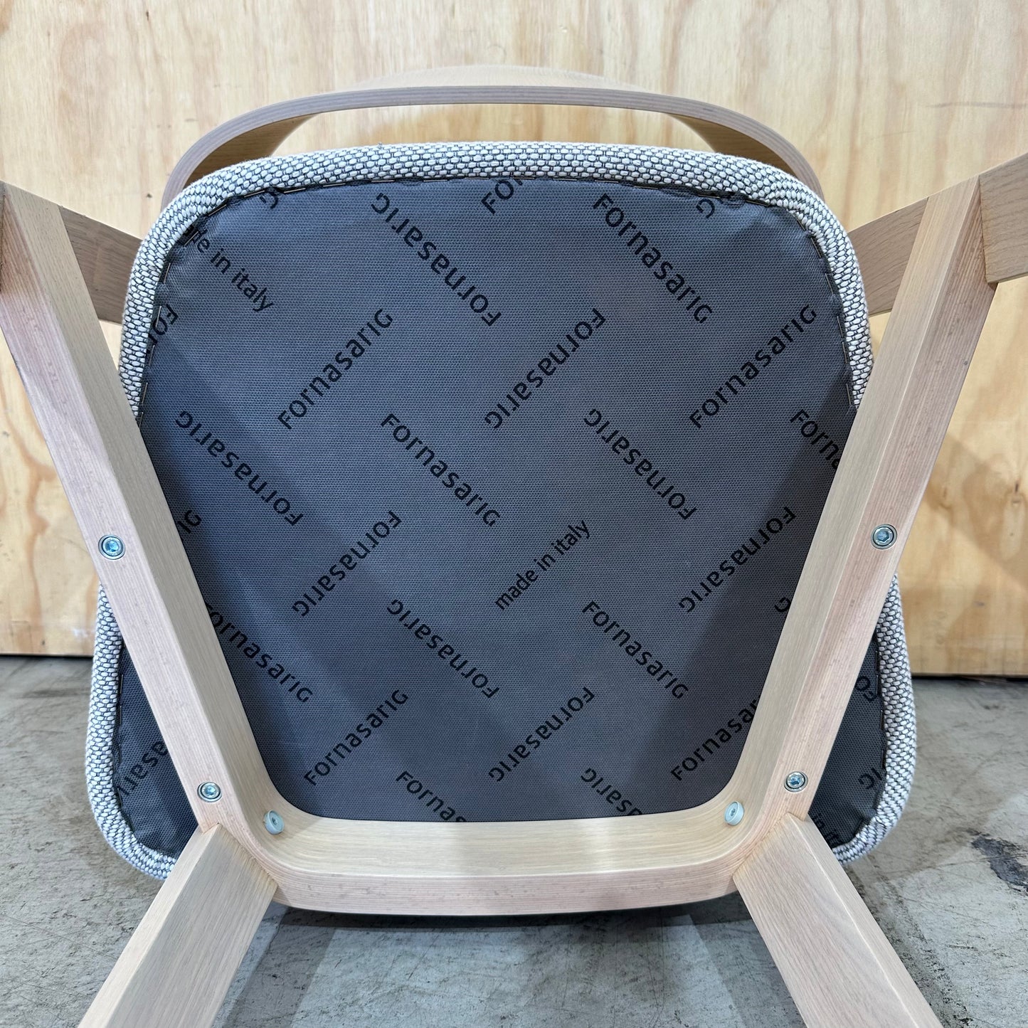 Fornasarig Wolfgang Wood Chair with Upholstered Seat