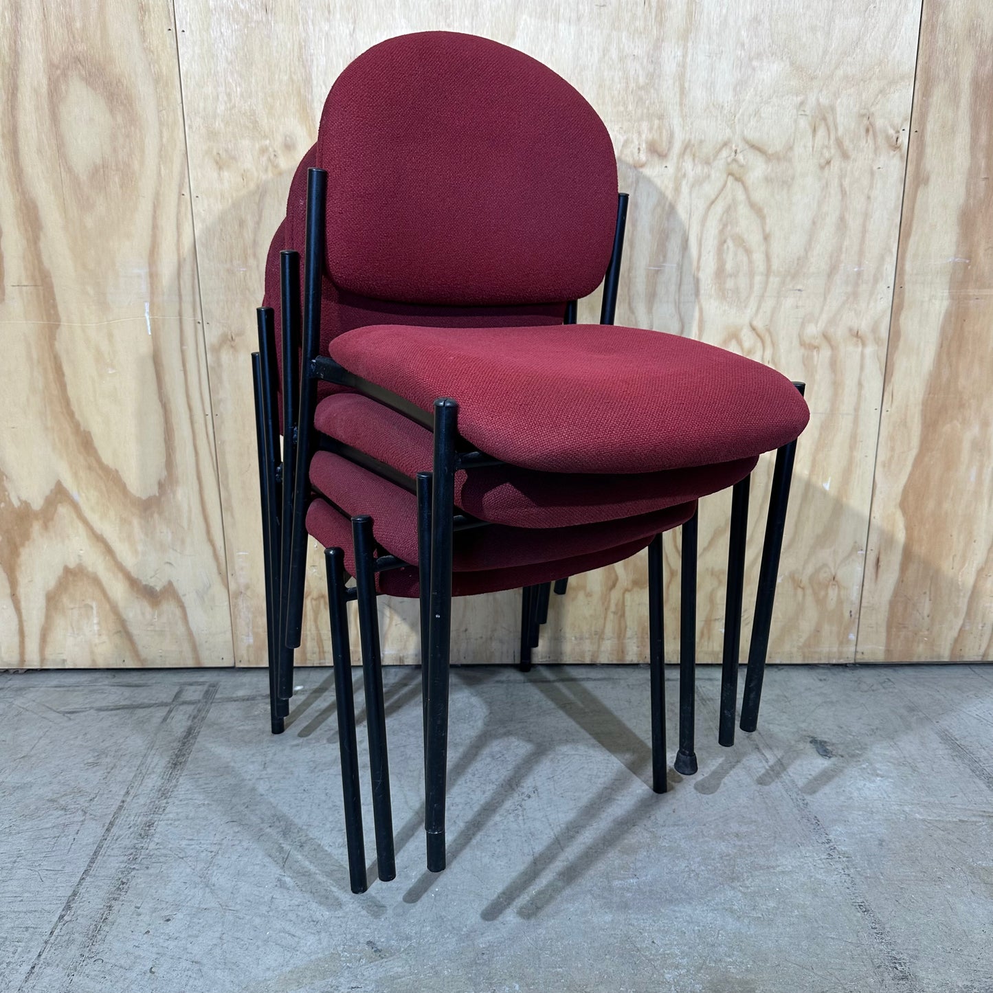 Red Fabric Stackable Chair by Ergoline