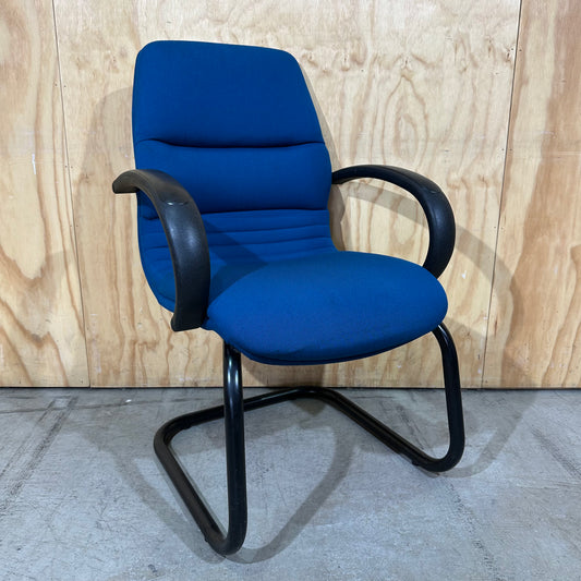 Teal Sled Leg Visitor Chair with Arms