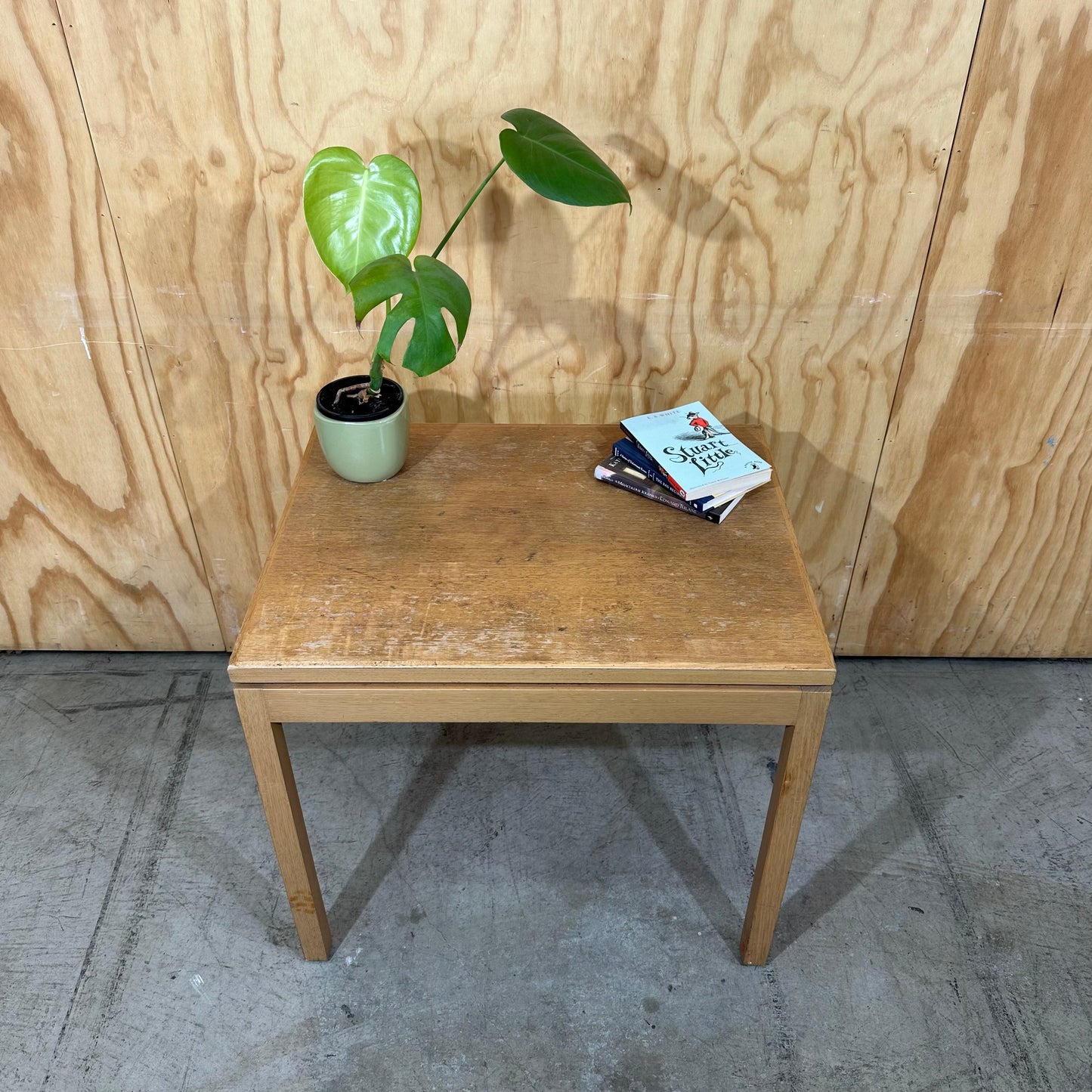 Mid Century Modern Oak Square Coffee Table