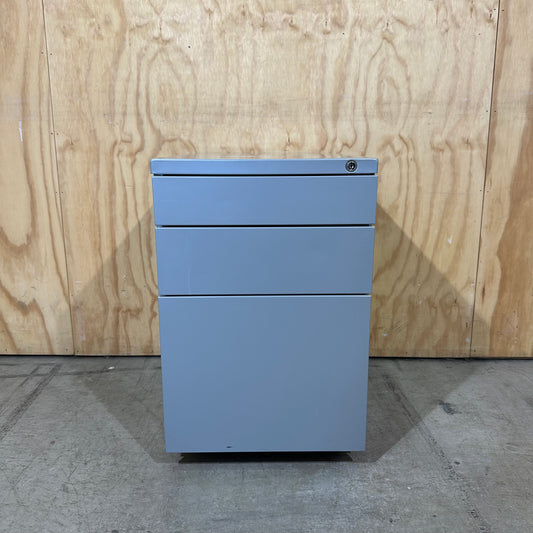 Grey Three Drawer Pedestal