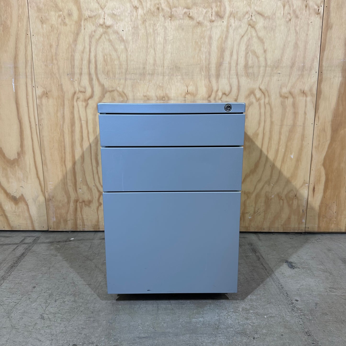 Grey Three Drawer Pedestal