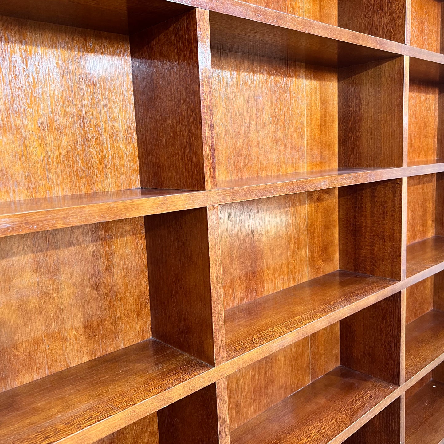 Large Dark Wood Cubby Shelving Unit