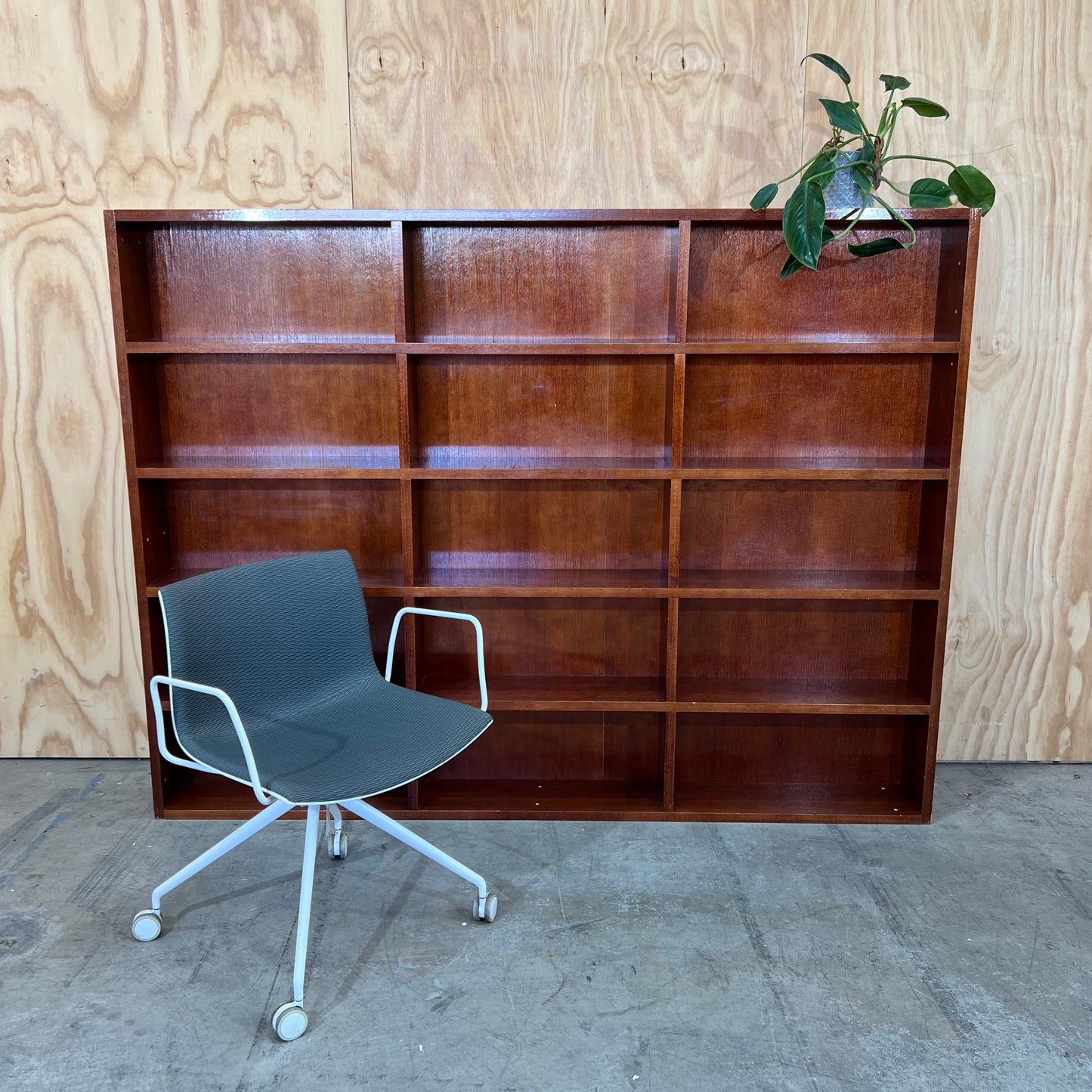 Large Dark Wood Cubby Shelving Unit