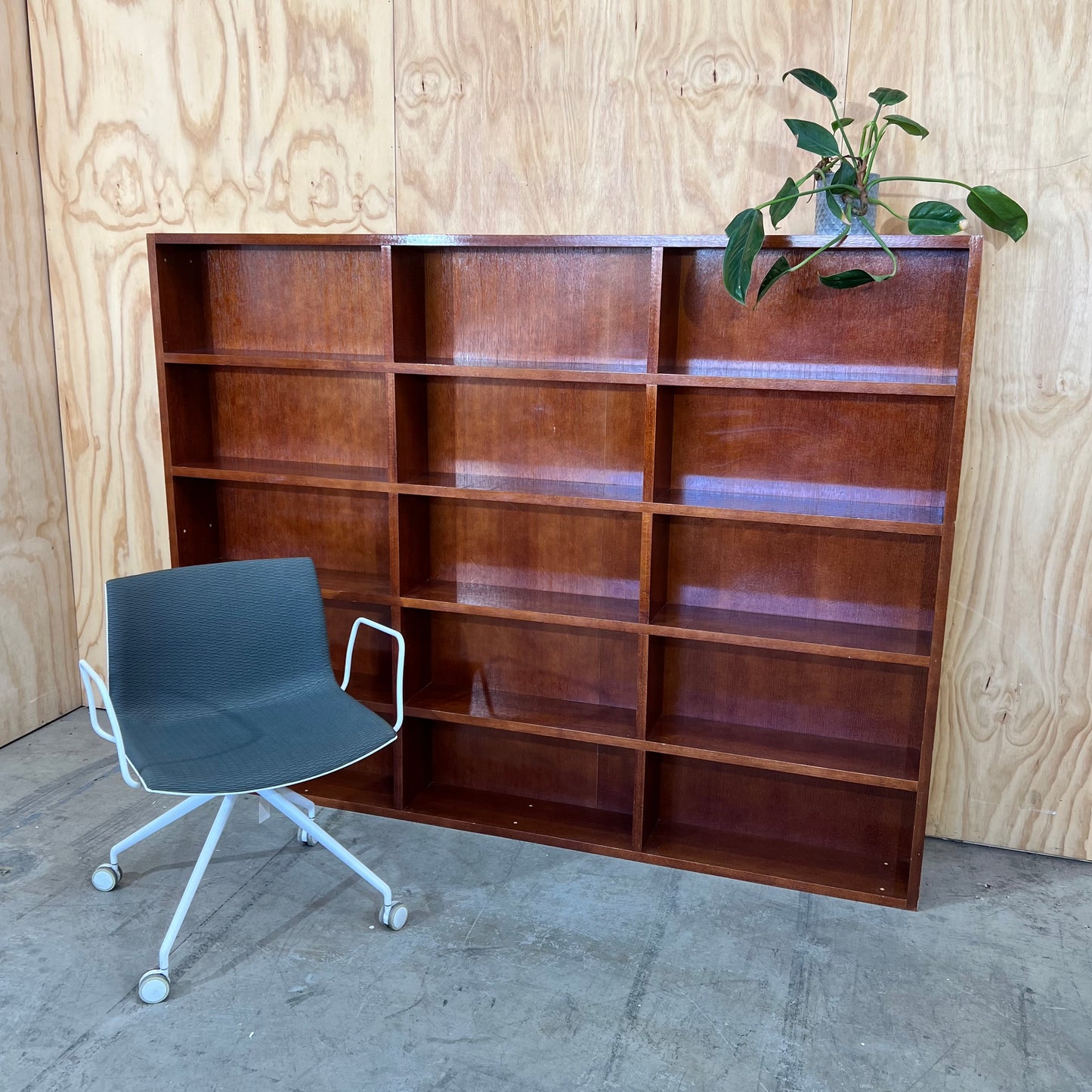 Large Dark Wood Cubby Shelving Unit