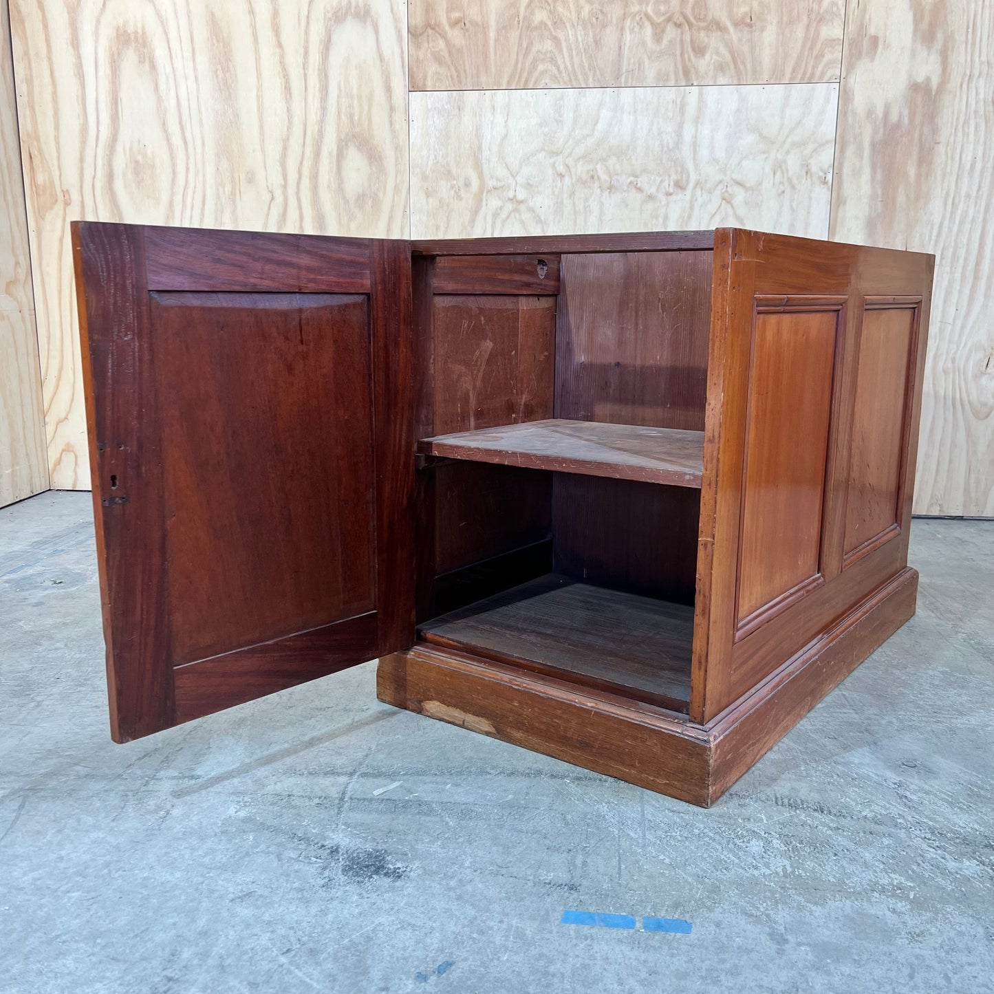 Antique timber desk with leather inlay top