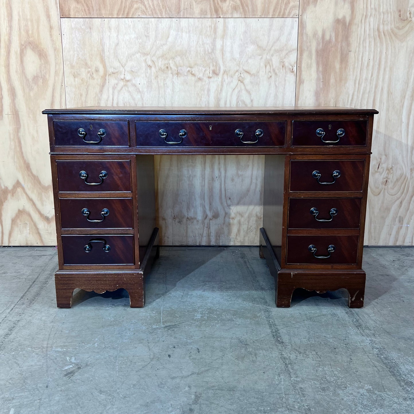Georgian Style Twin Pedestal Desk, Circa 1930s