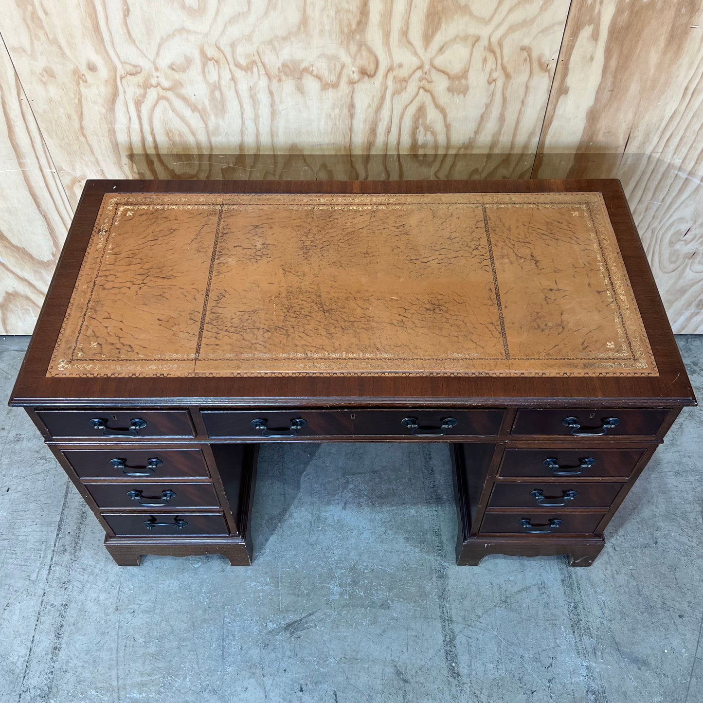Georgian Style Twin Pedestal Desk, Circa 1930s