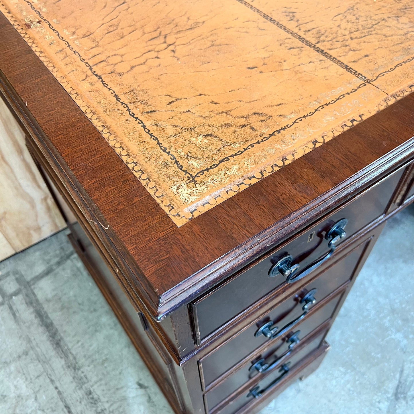 Georgian Style Twin Pedestal Desk, Circa 1930s