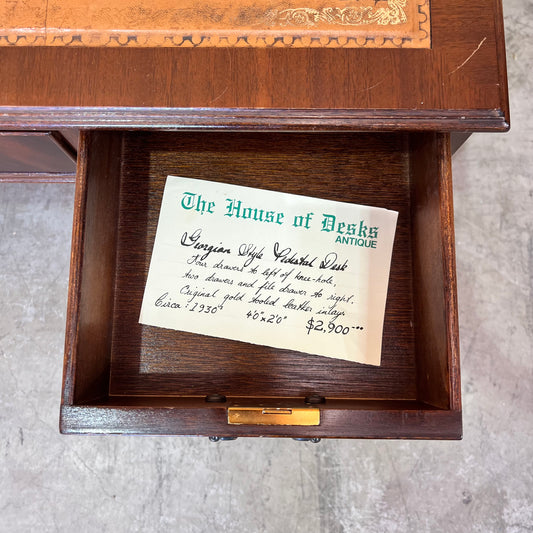 Georgian Style Twin Pedestal Desk, Circa 1930s