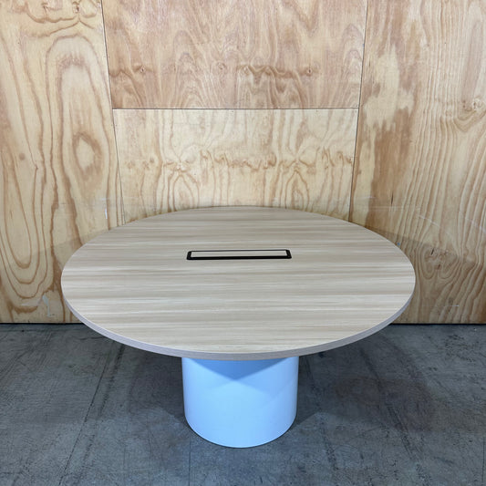 Circular Boardroom Table with Oak Laminate