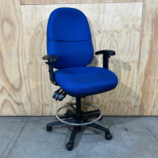 Blue Draft Chair with high back