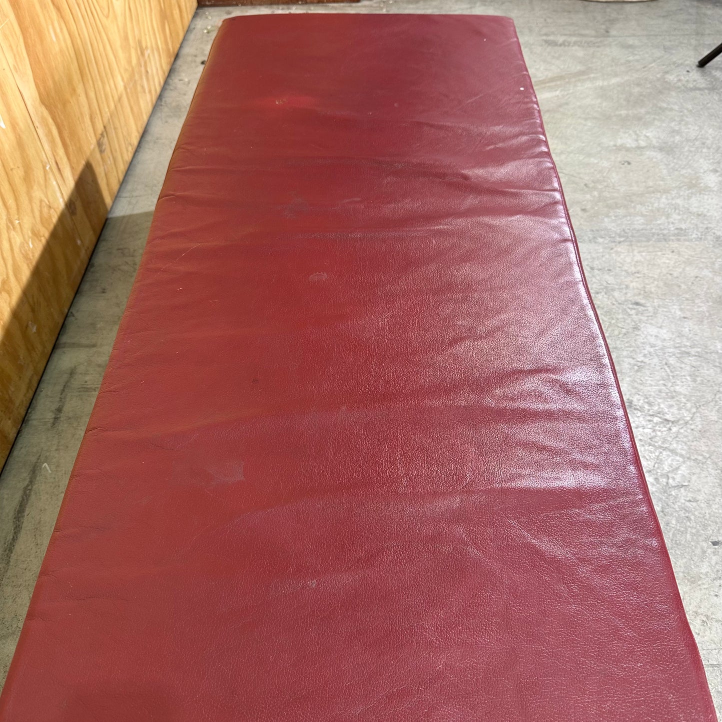 Deep Burgundy Leather Rectangle Ottoman