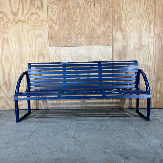 Blue Metal Park Bench
