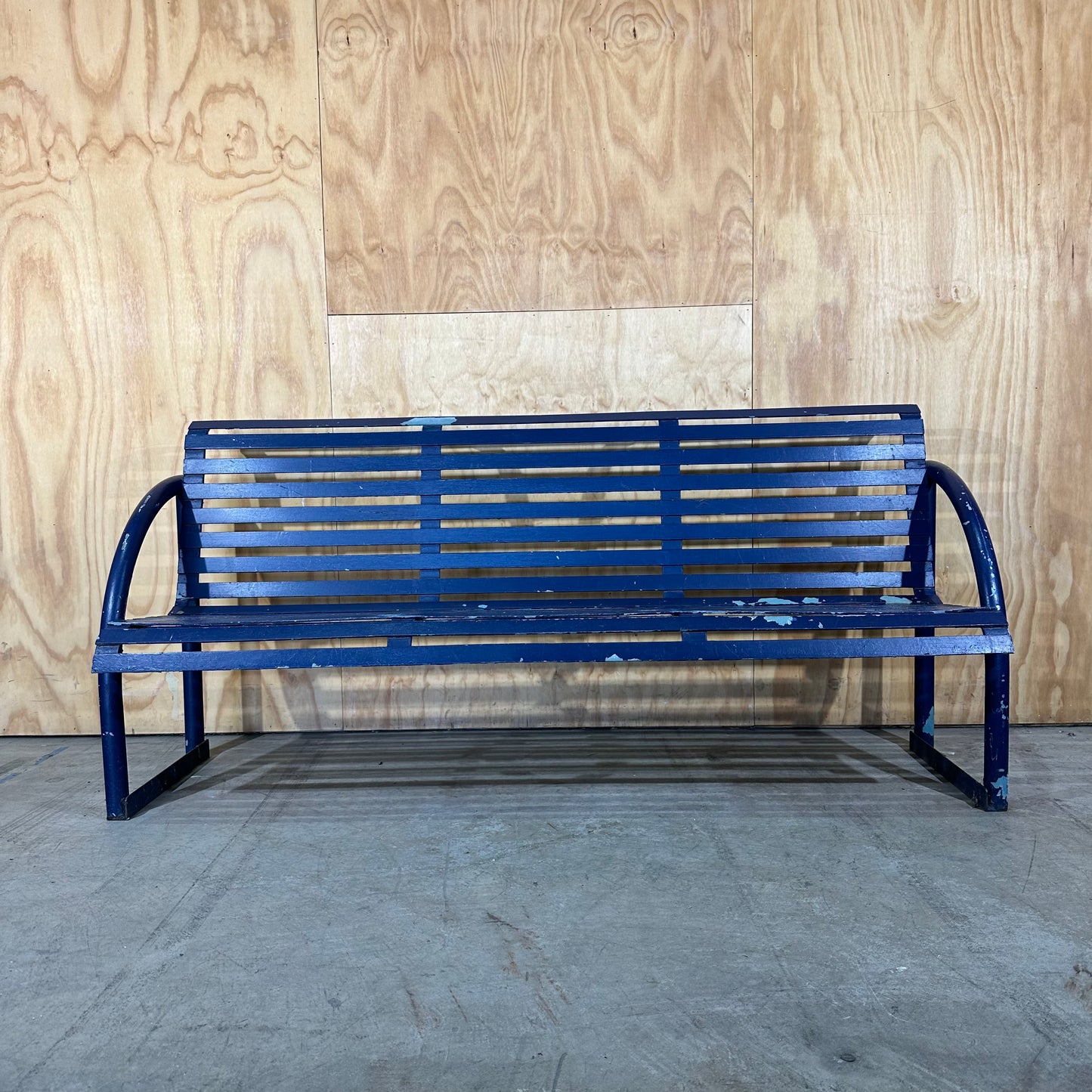 Blue Metal Park Bench