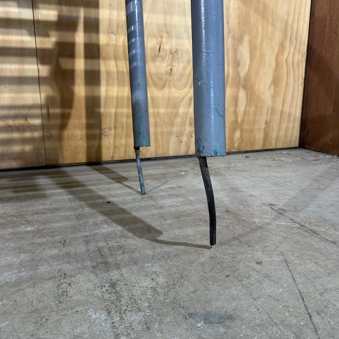 Silver Metal Park Bench with Stakes