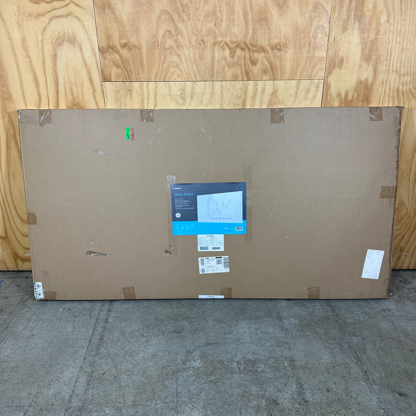 J Burrows Magnetic Glass Whiteboard (New in Box)