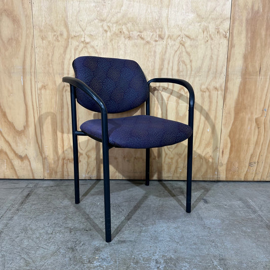 Purple Patterned Fabric Stackable Chair
