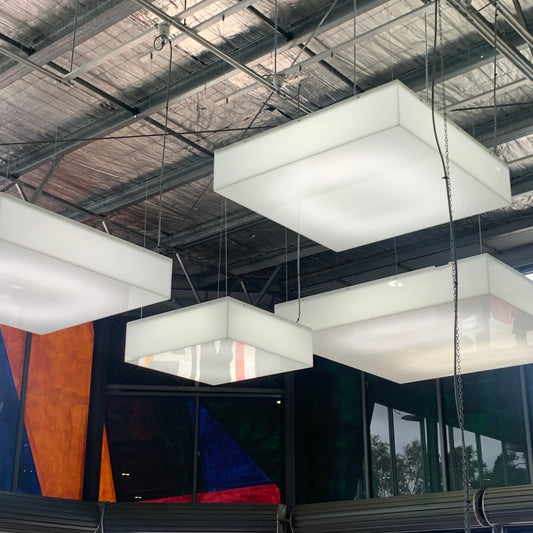 White Square Box Cube Pendant Light Fittings