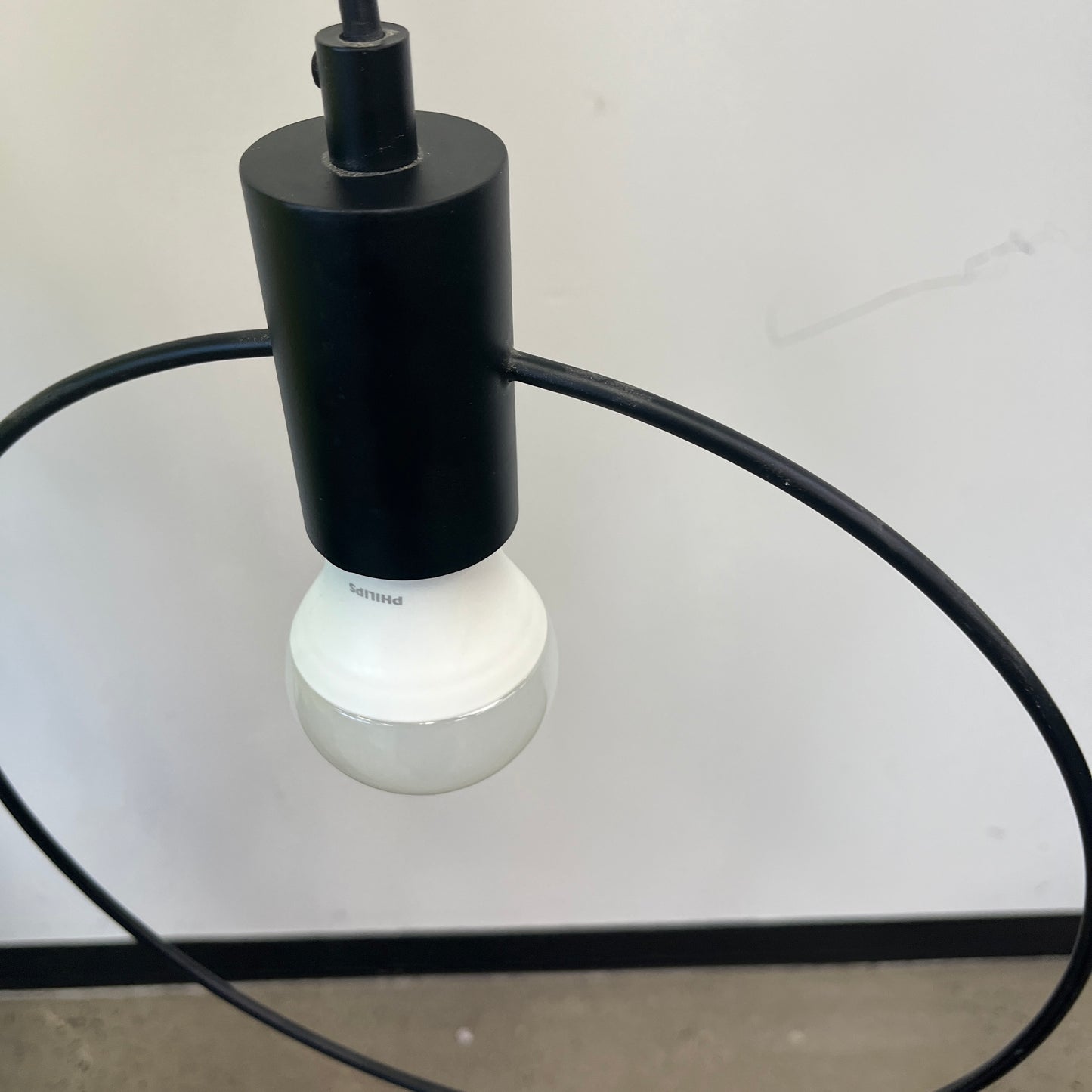 Round Metal Frame Pendant Light in Black