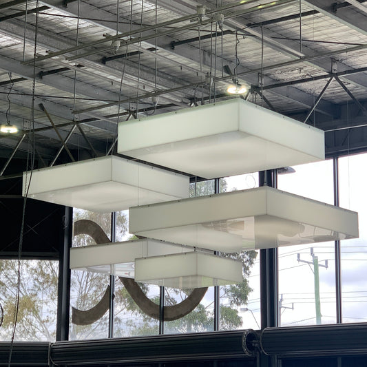 White Square Box Cube Pendant Light Fittings