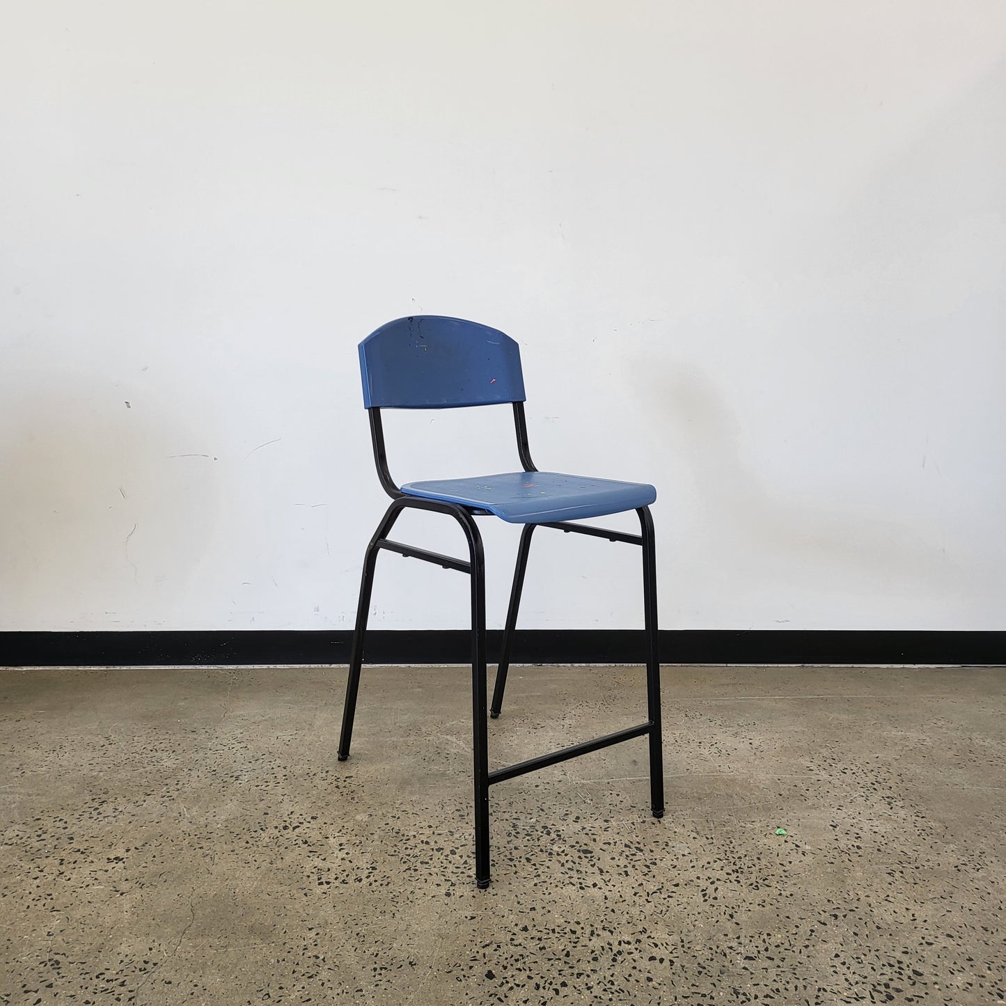 BULK BUY: Vintage Studio Chair in Sky Blue with Black Metal Frame