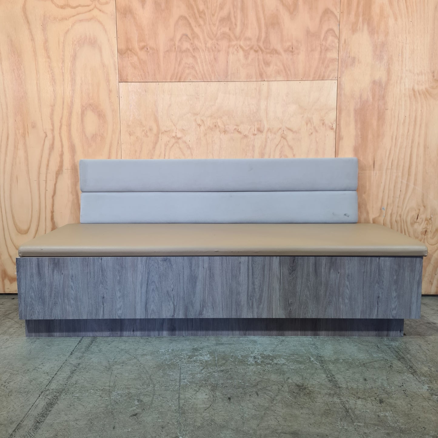 Custom Bench Unit With Wall-Mounted Backrest