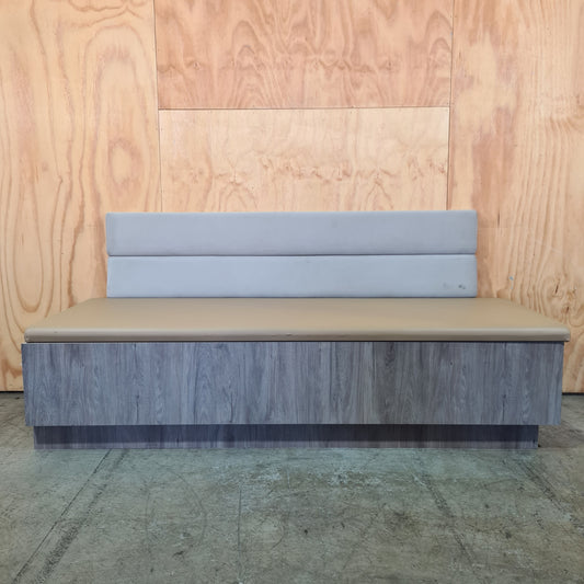 Custom Bench Unit With Wall-Mounted Backrest