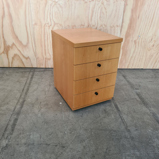 Wood Laminate Yellow 4 Drawer Pedestal