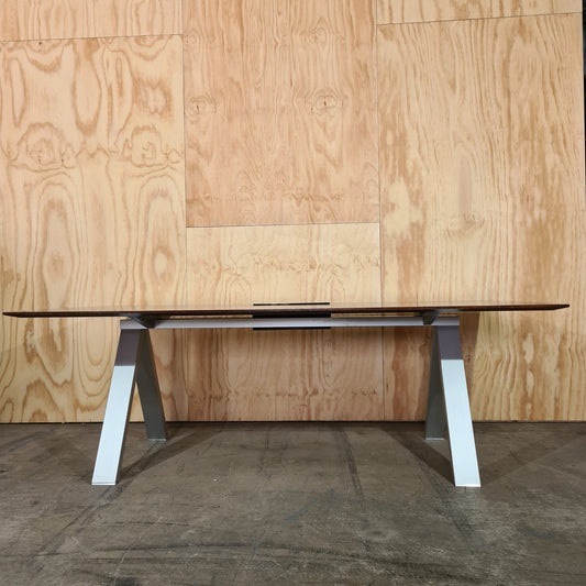 Executive Desk in Dark Oak with Powerboard