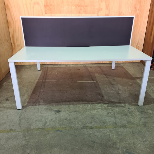 Deluxe Rapid Infinity 2 Person Back to Back Profile Leg Workstation Desk