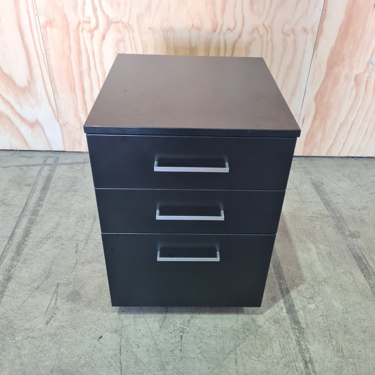 Black 3 Drawer Pedestal