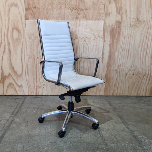 Eames Replica White Leather Highback Chair